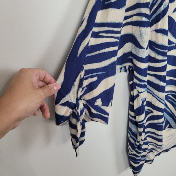 Chaps Women’s 3X Dolman Sleeve Knit Top Navy Tan Zebra Print - Picture 6 of 8